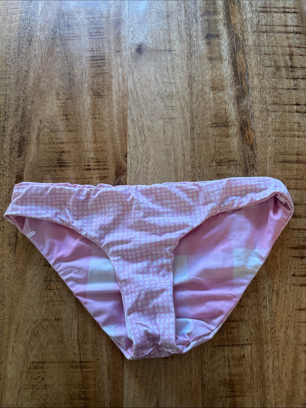 Solid & Striped Reversible Pink Patterned gingham Bikini swim Bottoms NEW XS